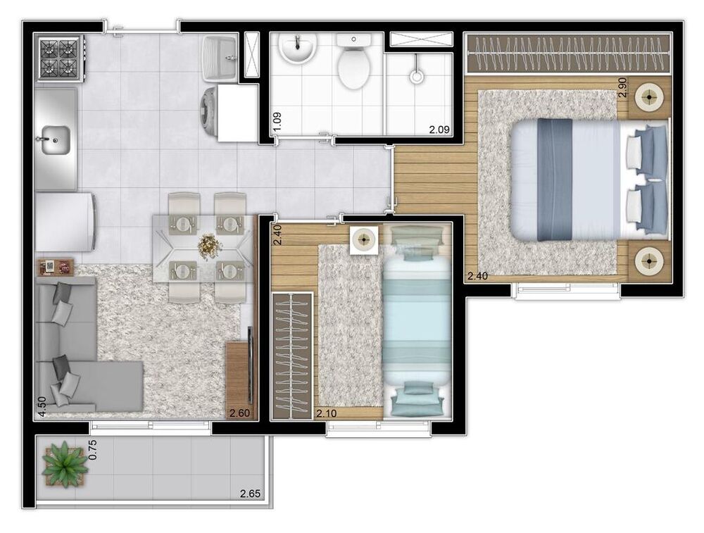 Apartamento, 2 quartos, 35 m² - Foto 12