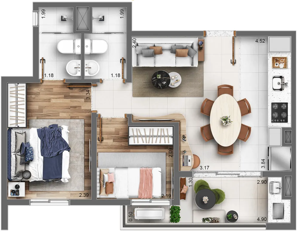 Apartamento, 2 quartos, 42 m² - Foto 13