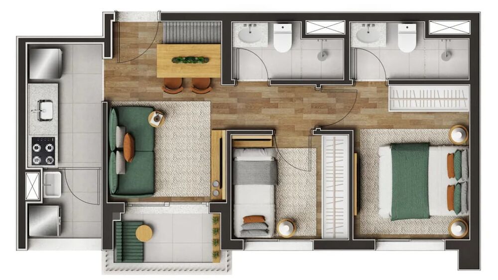 Apartamento à venda com 2 quartos, 57m² - Foto 8
