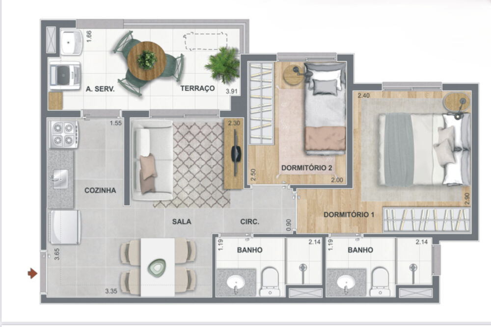 Apartamento, 1 quarto, 34 m² - Foto 4