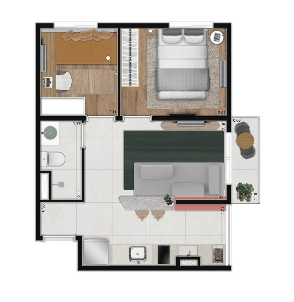 Apartamento, 2 quartos, 37 m² - Foto 20
