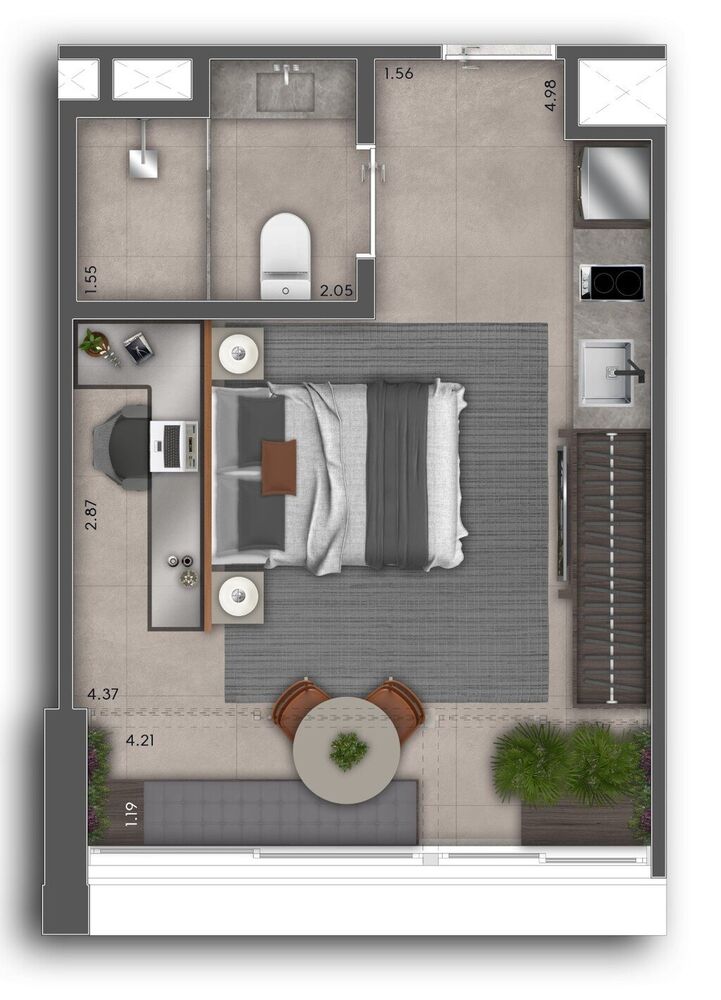 Apartamento, 1 quarto, 38 m² - Foto 7