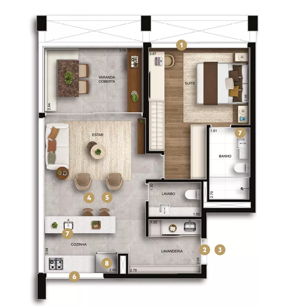 Apartamento, 1 quarto, 127 m² - Foto 6