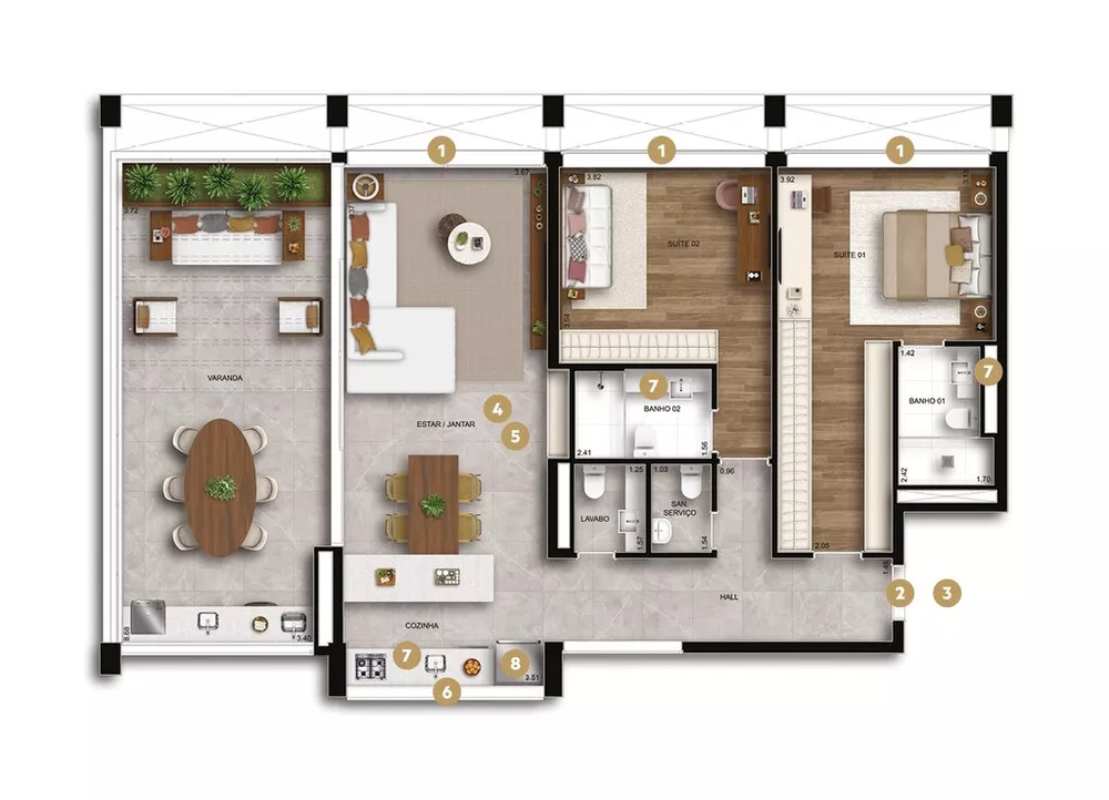 Apartamento, 1 quarto, 127 m² - Foto 2