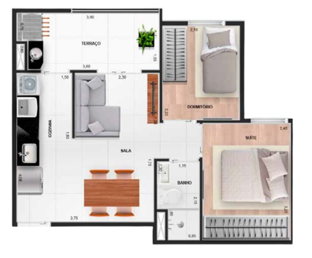 Apartamento, 2 quartos, 42 m² - Foto 16