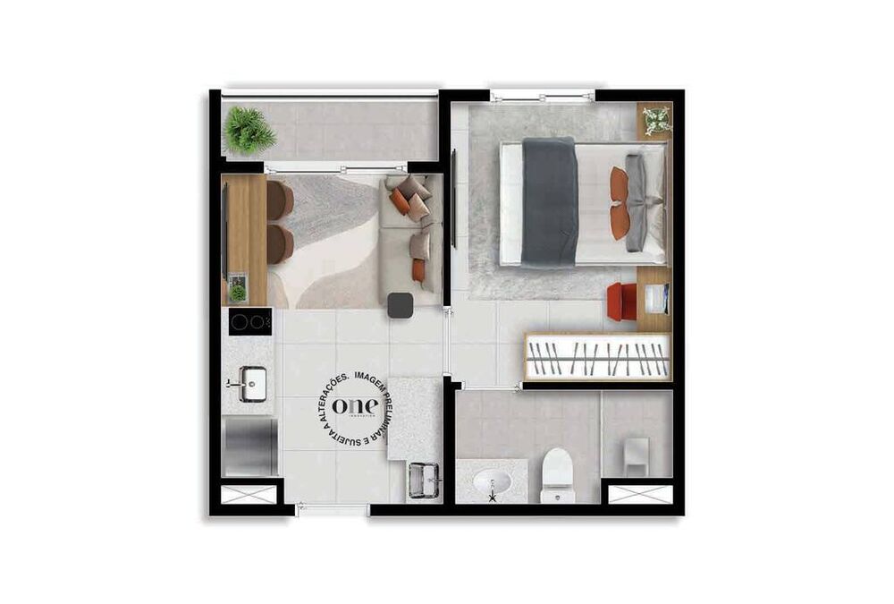 Apartamento, 1 quarto, 24 m² - Foto 2