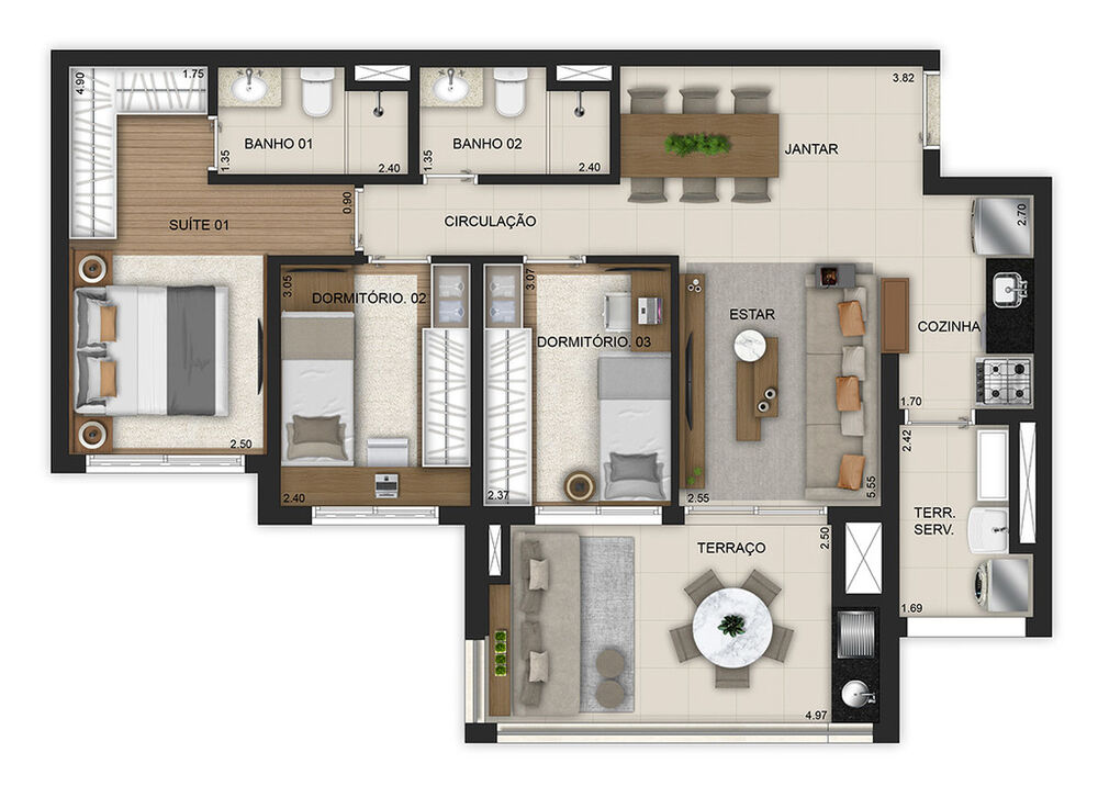 Apartamento, 2 quartos, 73 m² - Foto 5