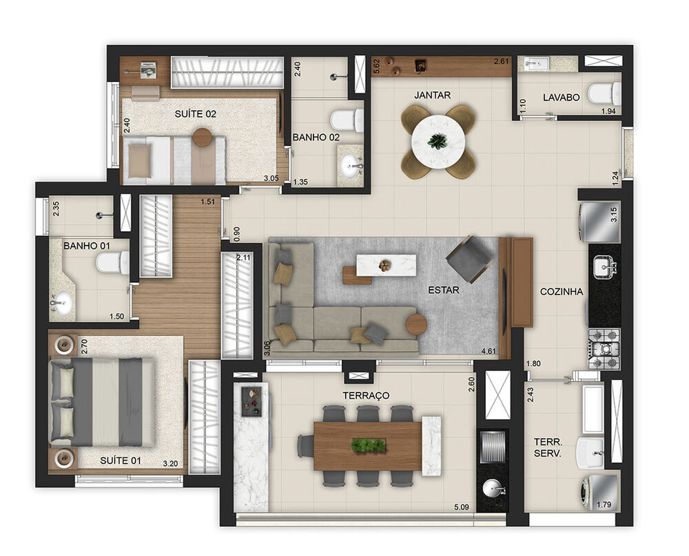 Apartamento, 2 quartos, 73 m² - Foto 8