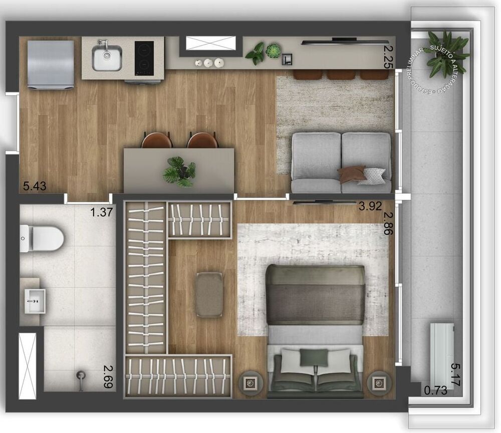 Apartamento, 1 quarto, 33 m² - Foto 12