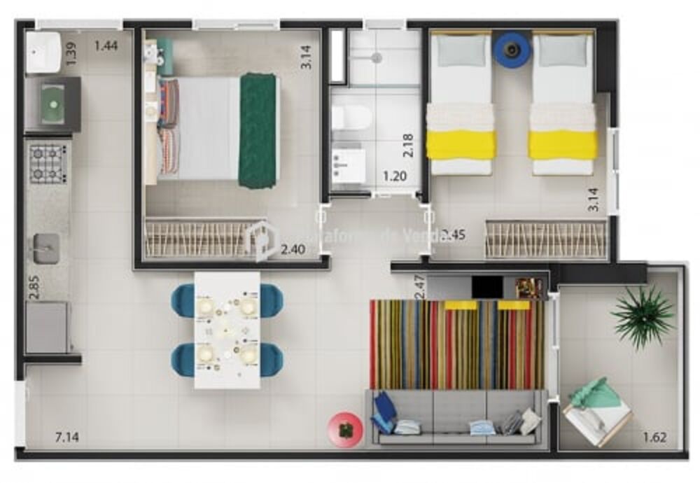 Apartamento, 1 quarto, 41 m² - Foto 9