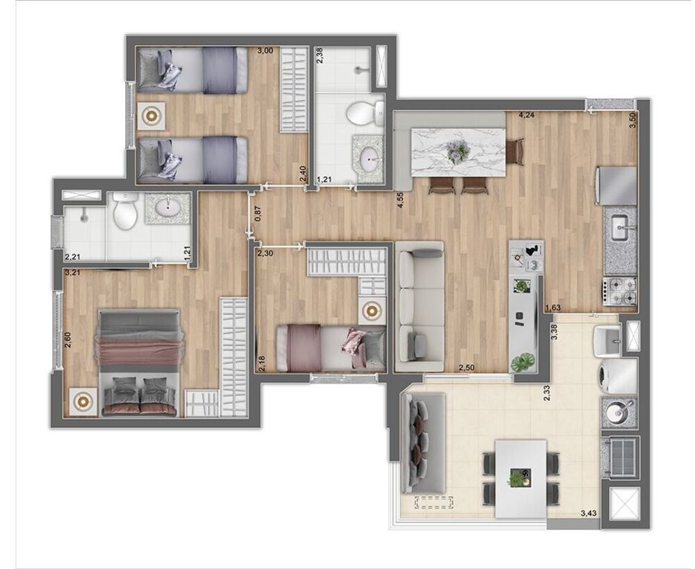 Apartamento, 3 quartos, 66 m² - Foto 14