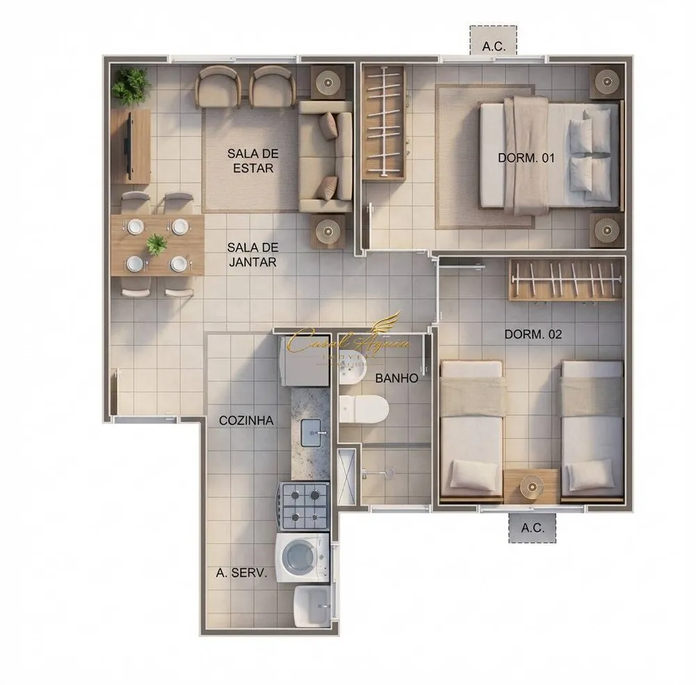 Apartamento, 2 quartos, 42 m² - Foto 3
