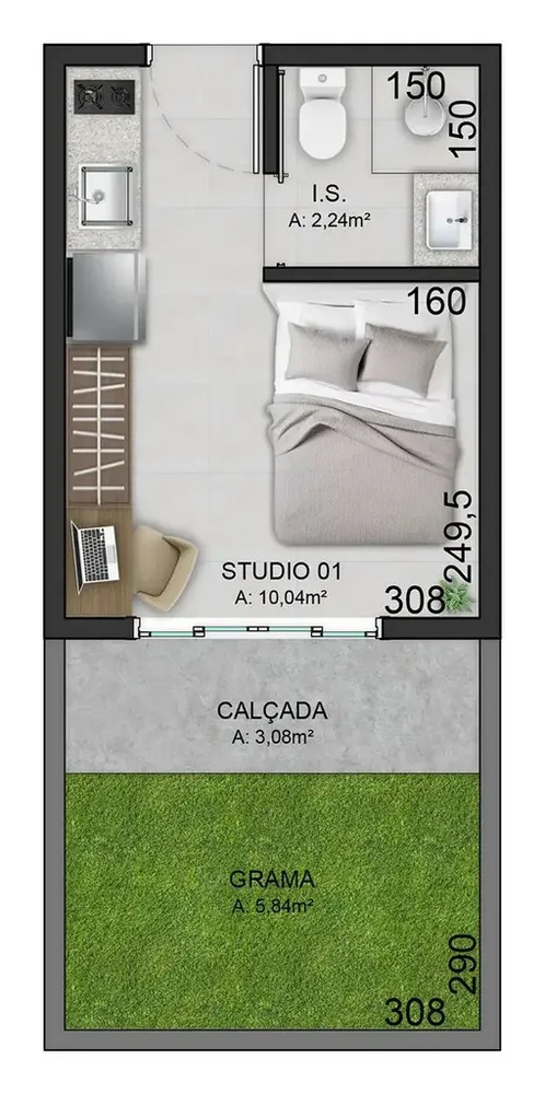 Kitnet-Studio, 20 m² - Foto 4