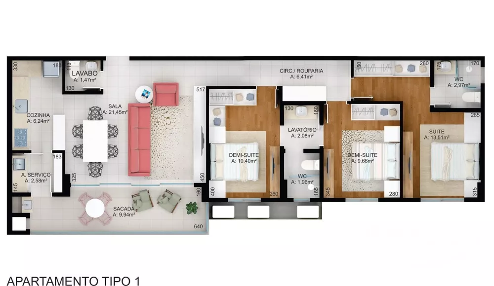 Apartamento, 3 quartos, 104 m² - Foto 1