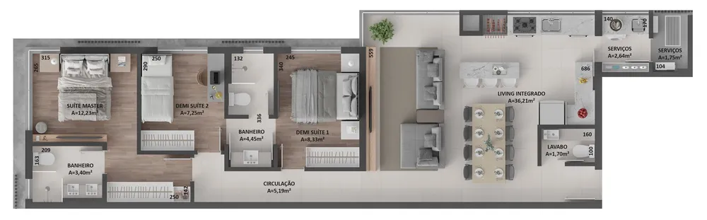 Apartamento, 3 quartos, 96 m² - Foto 2