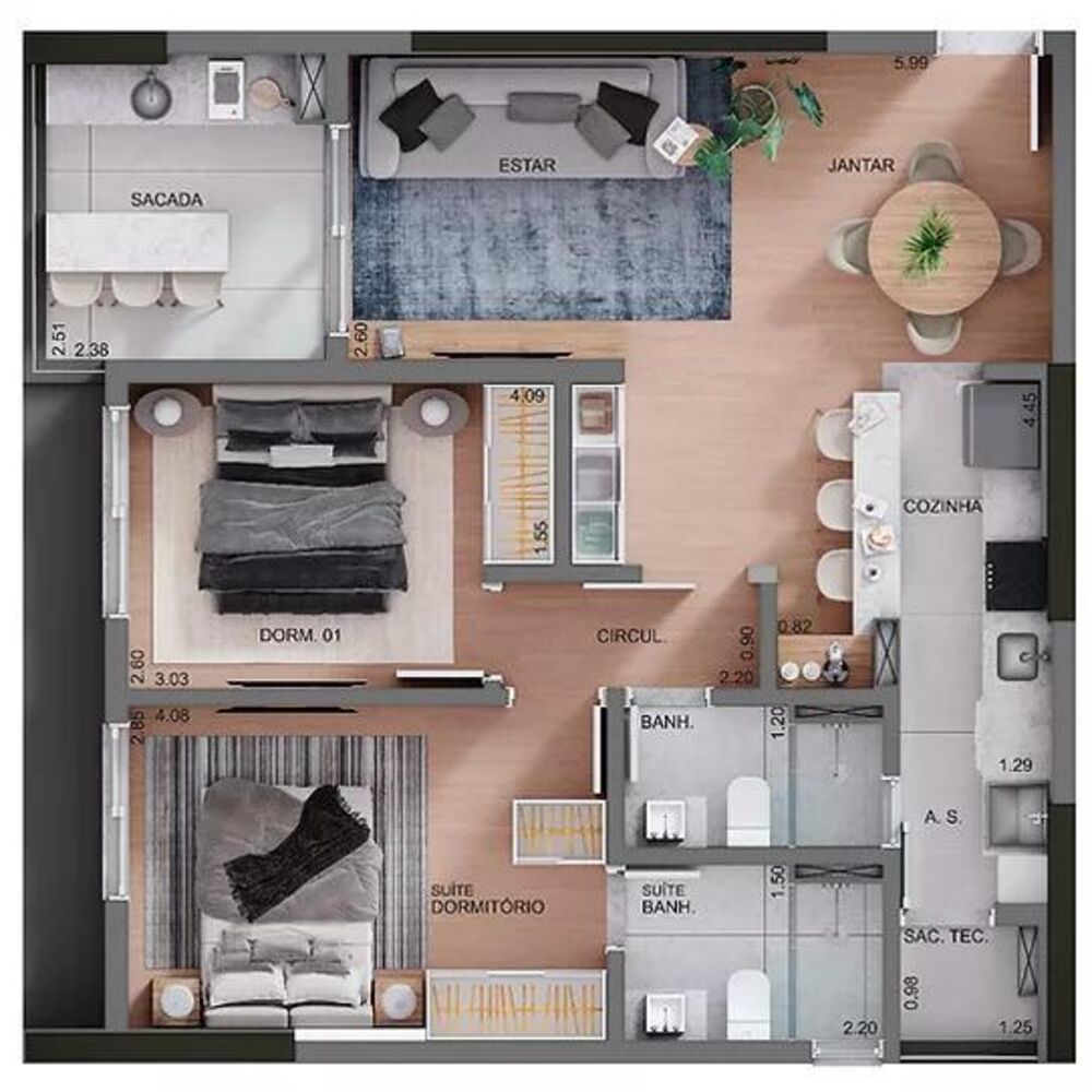 Apartamento, 73 m² - Foto 2