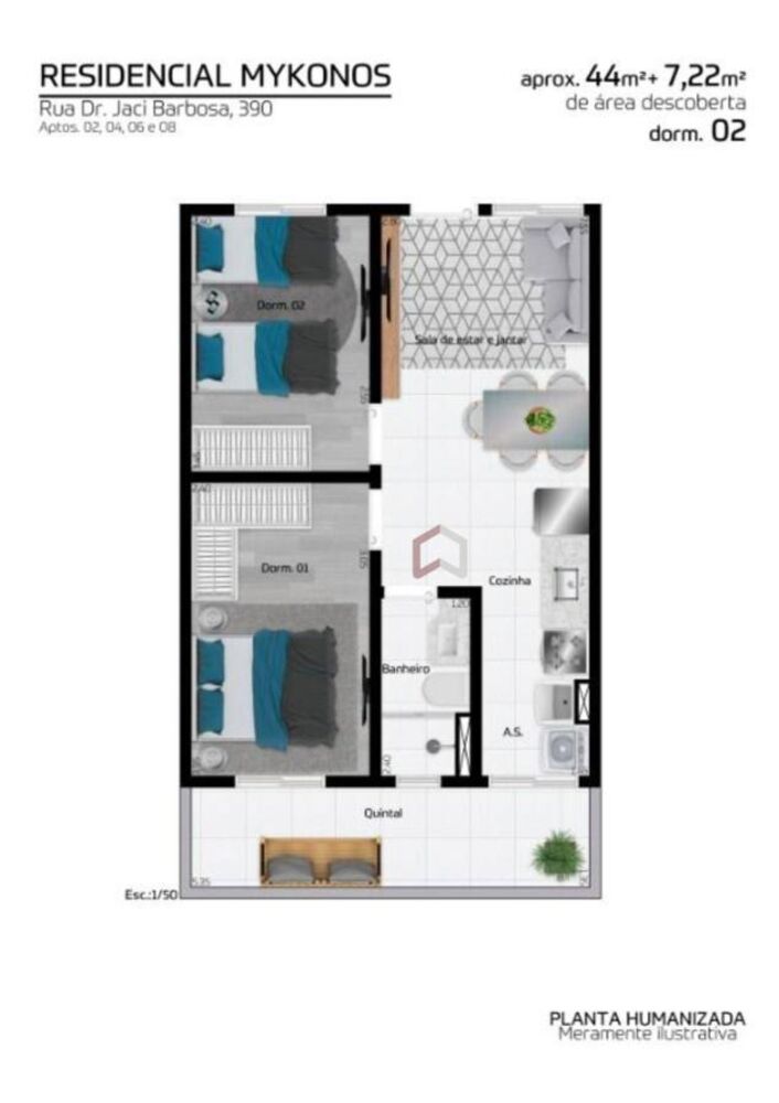 Apartamento, 2 quartos, 43 m² - Foto 3