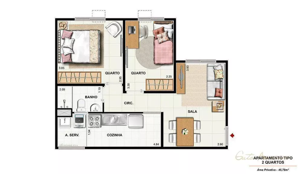 Apartamento, 2 quartos, 46 m² - Foto 38