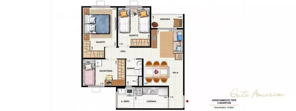 Apartamento, 2 quartos, 46 m² - Foto 42