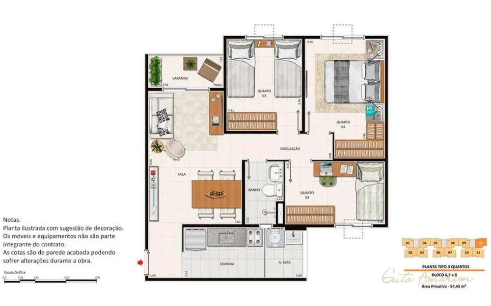 Apartamento, 3 quartos, 60 m² - Foto 26