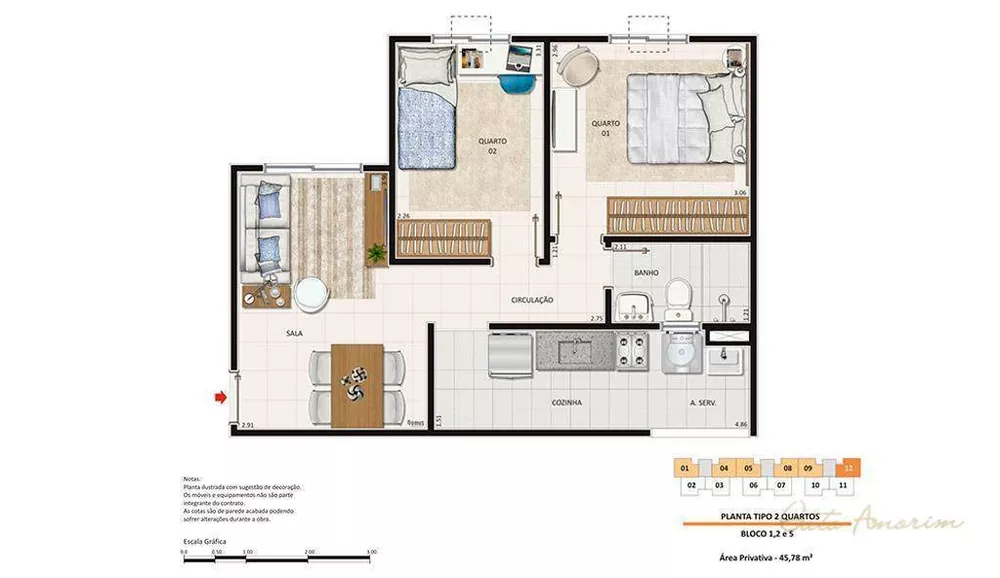 Apartamento, 2 quartos, 46 m² - Foto 14