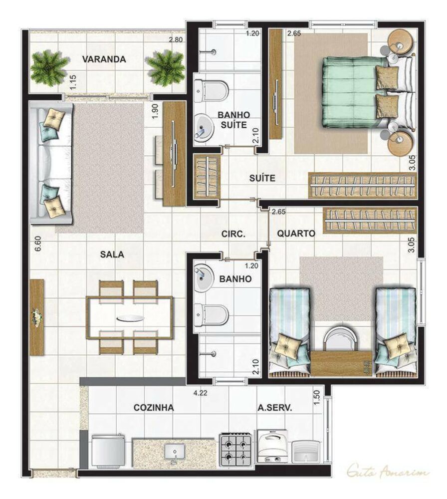 Apartamento à venda com 2 quartos, 60m² - Foto 3