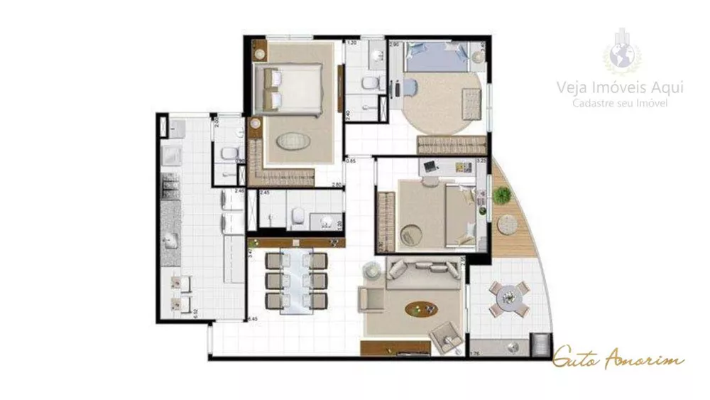 Apartamento, 3 quartos, 97 m² - Foto 2