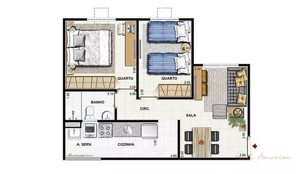 Apartamento, 2 quartos, 45 m² - Foto 17