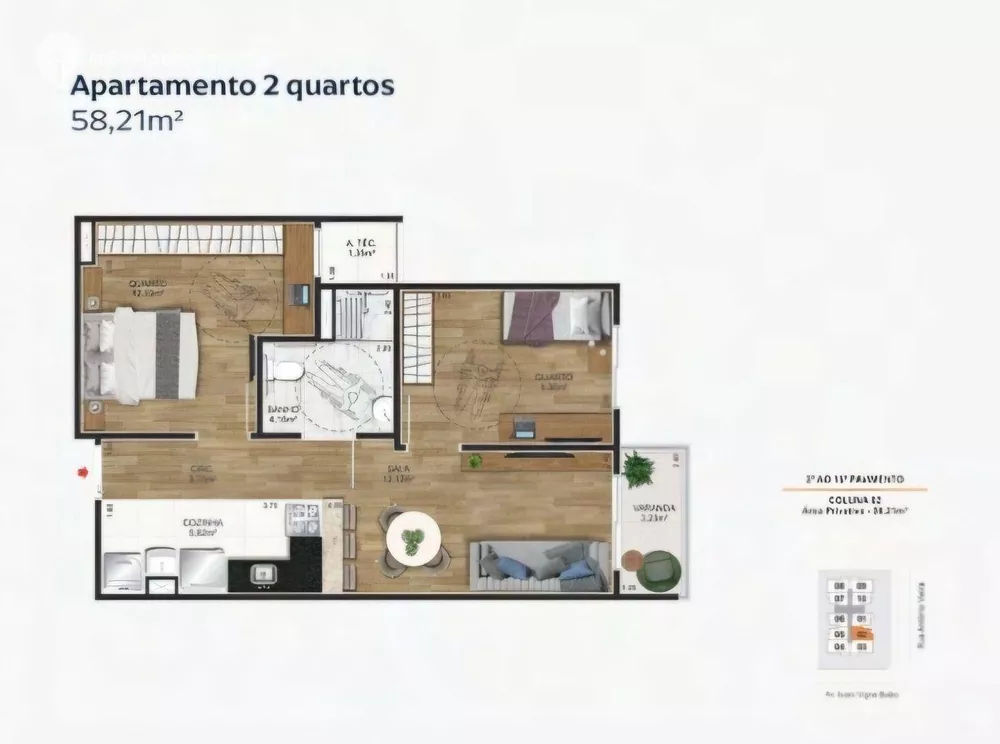 Apartamento, 2 quartos, 58 m² - Foto 33