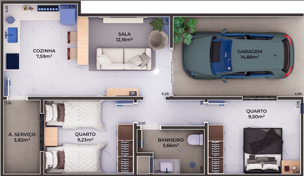 Casa de Condomínio à venda com 2 quartos, 78m² - Foto 2