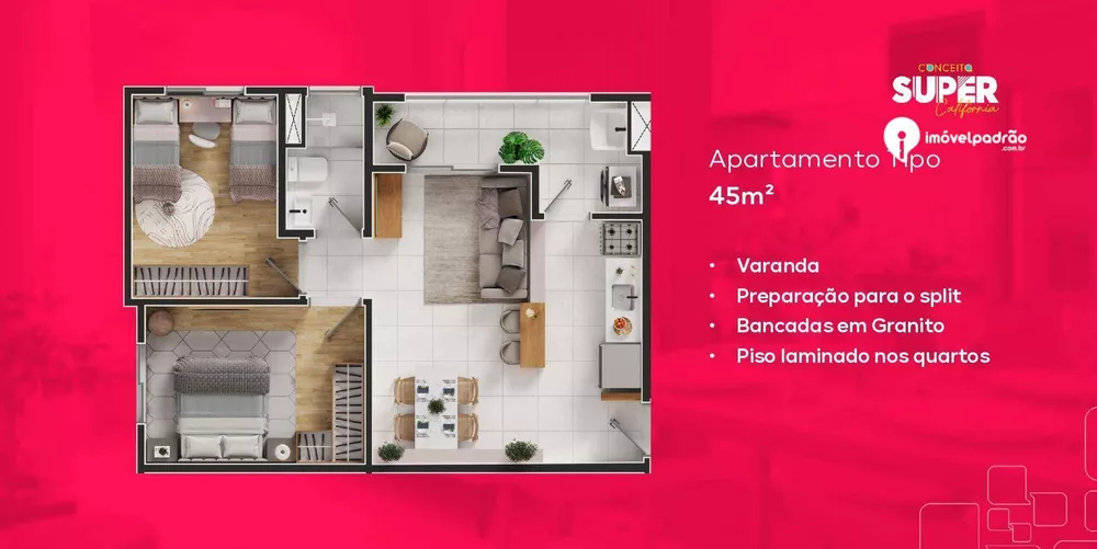 Apartamento, 2 quartos, 45 m² - Foto 47