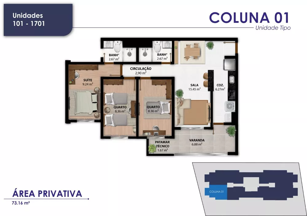 Apartamento, 3 quartos, 73 m² - Foto 22