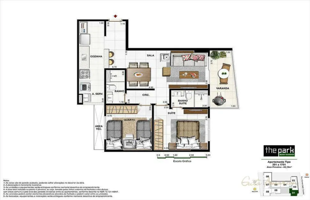 Apartamento, 3 quartos, 74 m² - Foto 47
