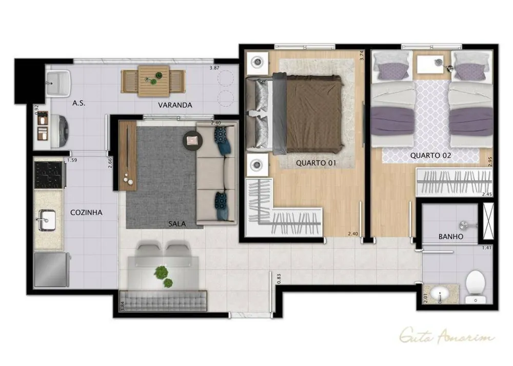 Apartamento, 2 quartos, 45 m² - Foto 23