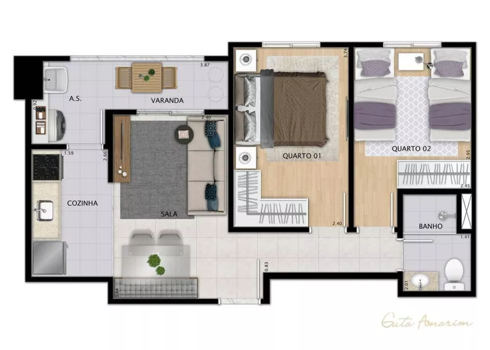 Apartamento, 2 quartos, 47 m² - Foto 14