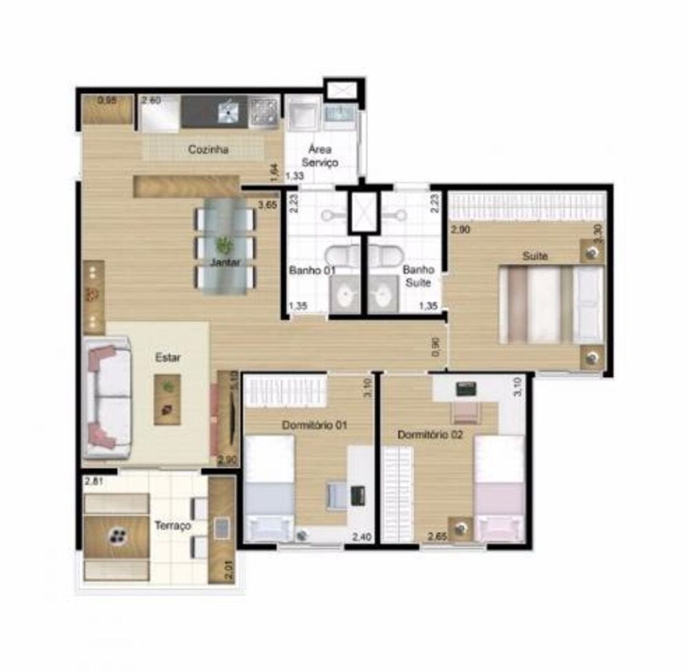 Apartamento à venda com 3 quartos, 74m² - Foto 8