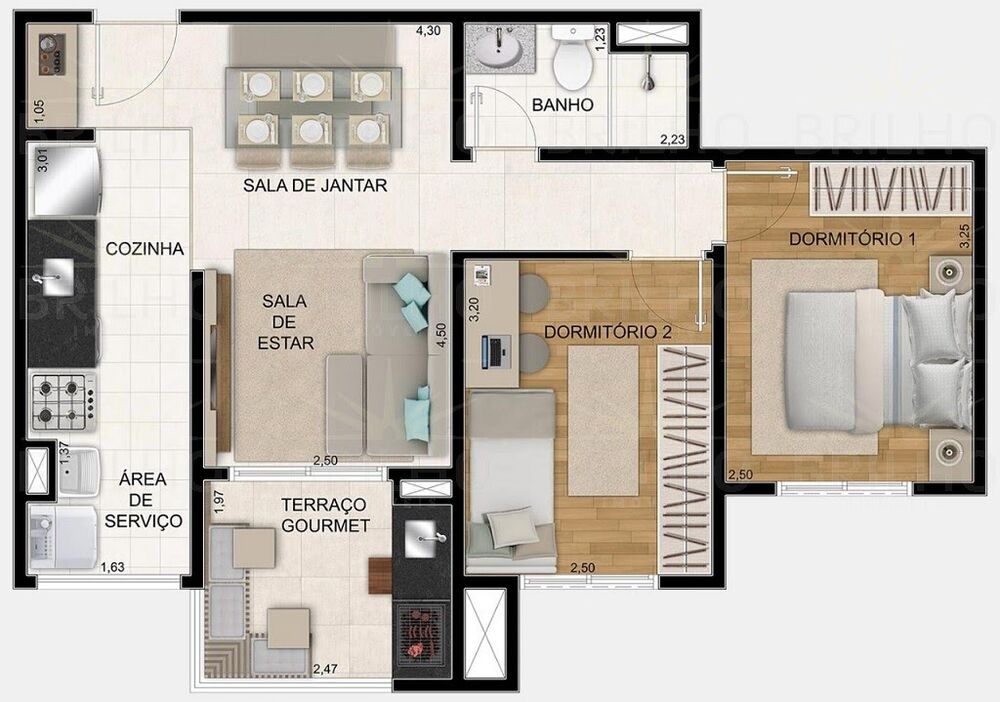 Apartamento, 2 quartos, 53 m² - Foto 7