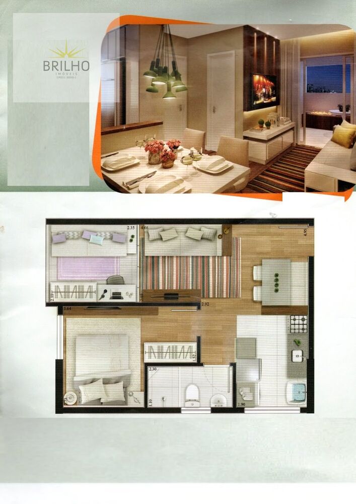 Apartamento para alugar com 1 quarto, 37m² - Foto 2