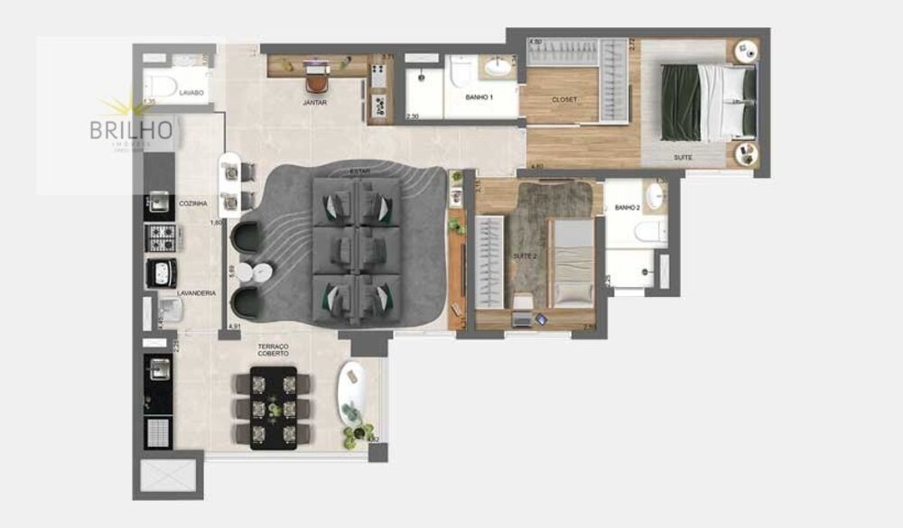 Apartamento, 2 quartos, 69 m² - Foto 4