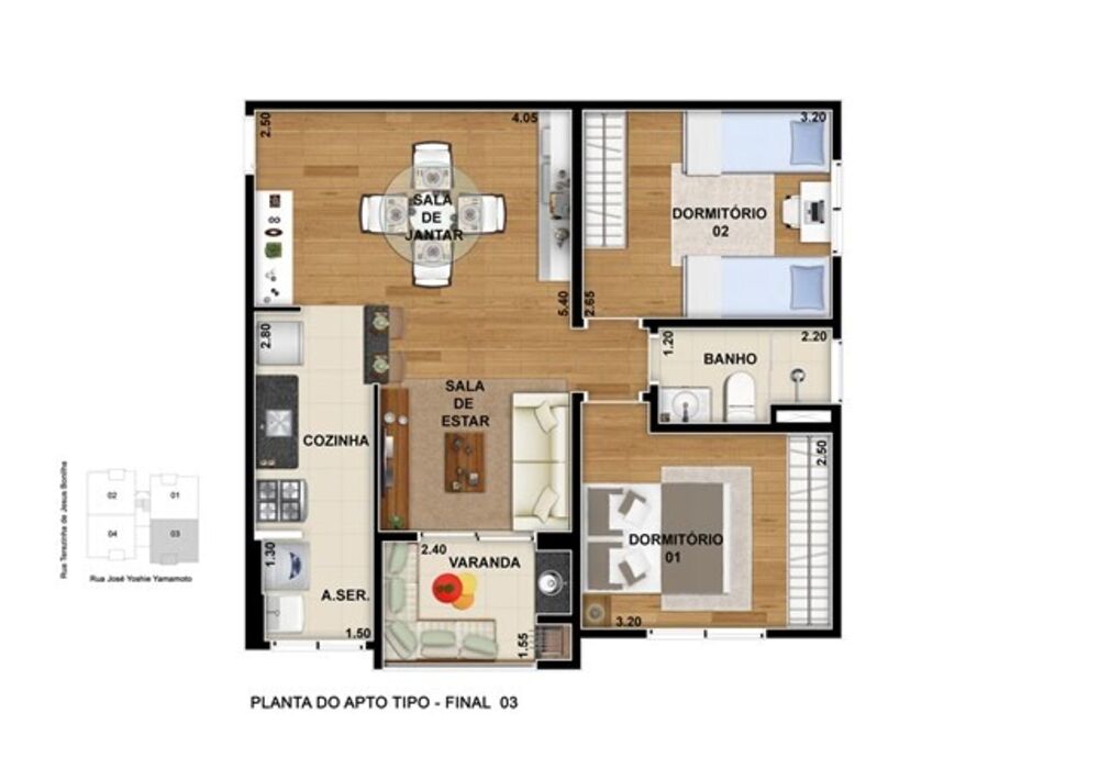 Apartamento, 2 quartos, 54 m² - Foto 2