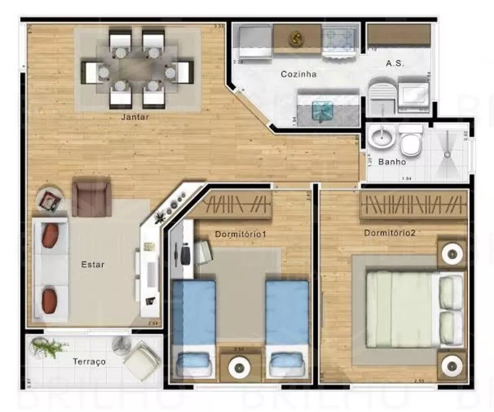 Apartamento à venda com 2 quartos, 58m² - Foto 3