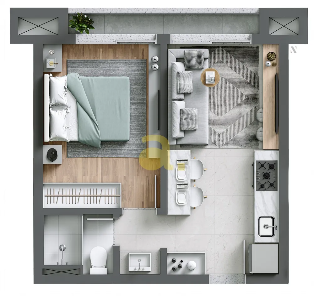 Apartamento, 1 quarto, 31 m² - Foto 16