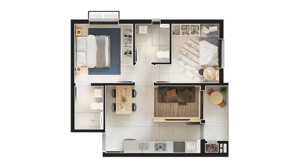 Apartamento, 2 quartos, 52 m² - Foto 2