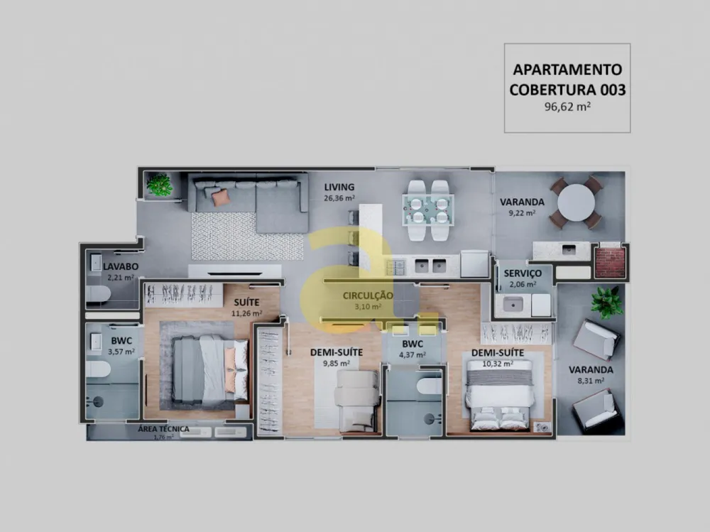 Cobertura, 2 quartos, 74 m² - Foto 20