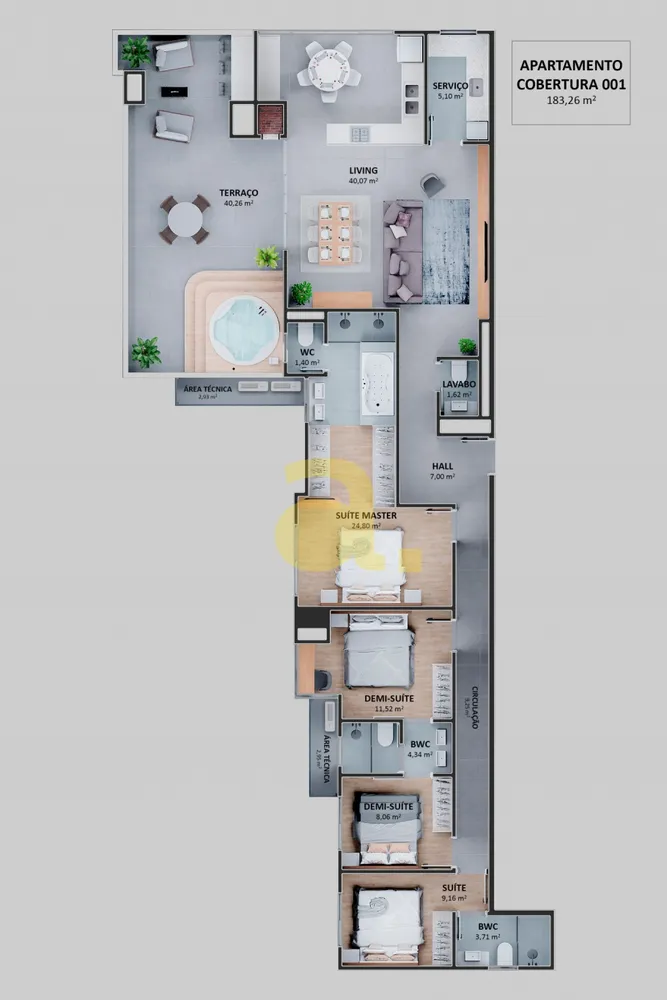 Cobertura, 3 quartos, 93 m² - Foto 16