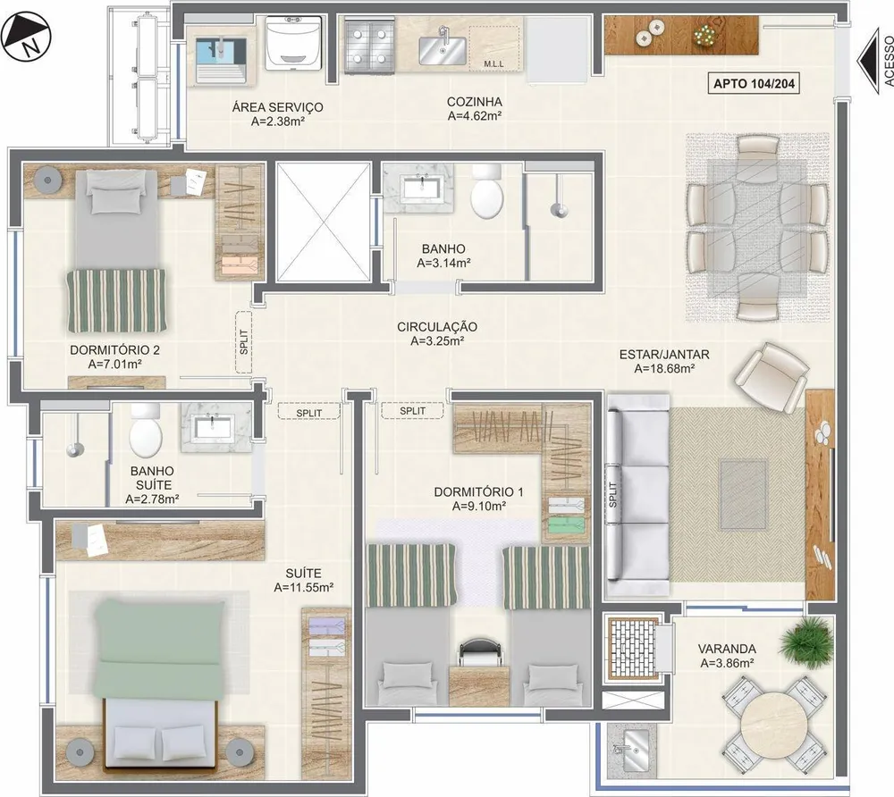 Apartamento, 3 quartos, 81 m² - Foto 6