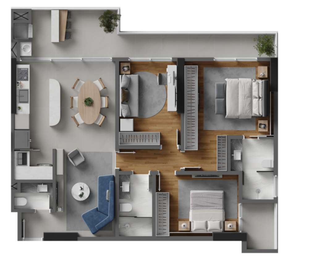 Cobertura, 3 quartos, 196 m² - Foto 8