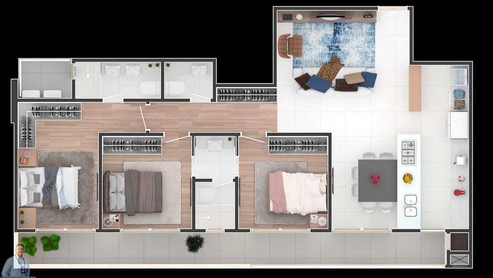 Apartamento, 3 quartos, 115 m² - Foto 3