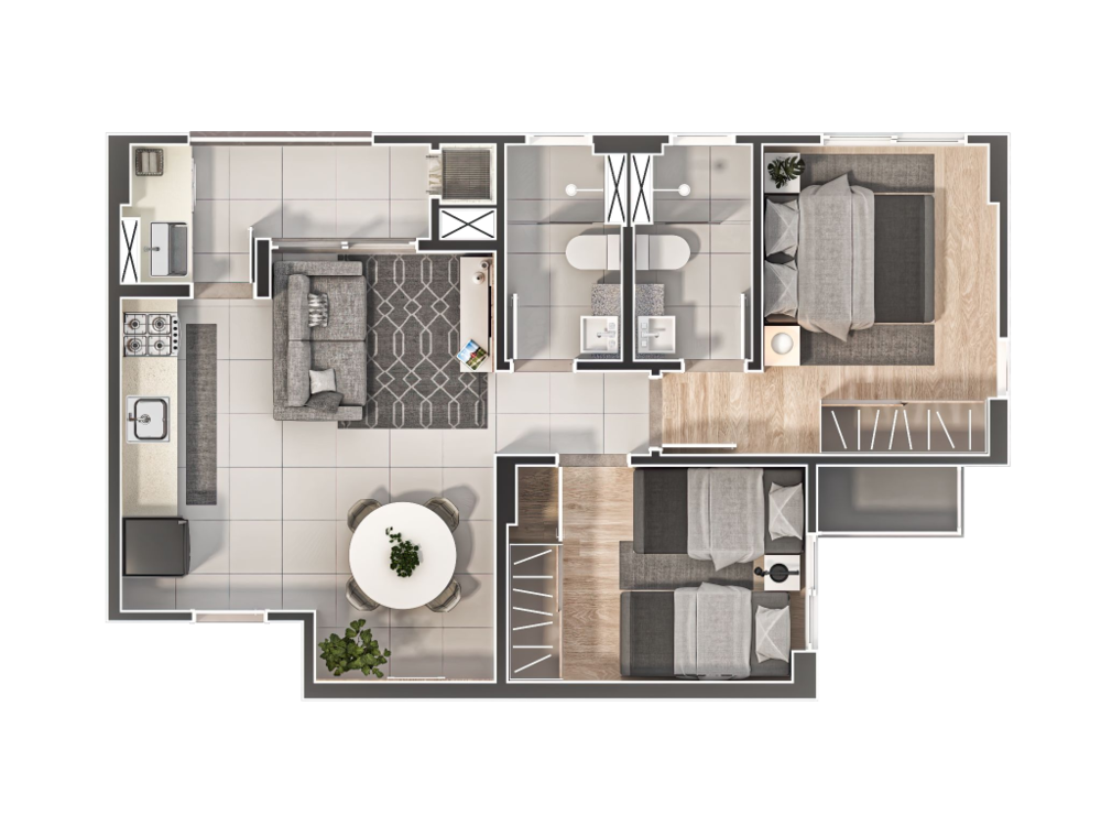 Apartamento, 2 quartos, 56 m² - Foto 7