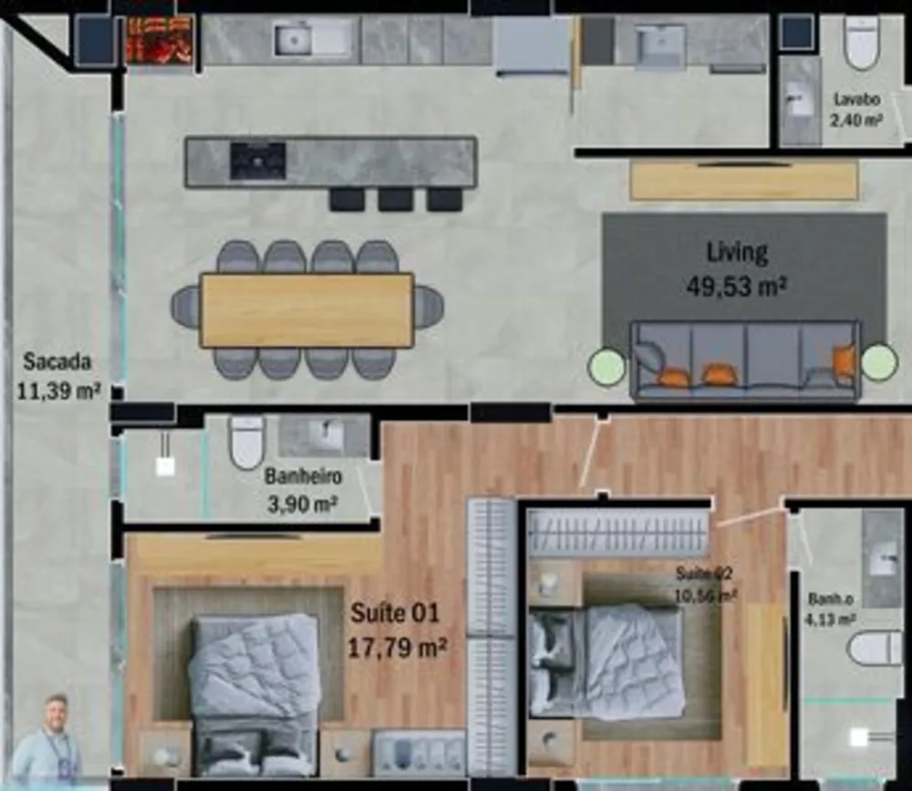 Apartamento, 3 quartos, 146 m² - Foto 3